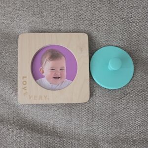 Lovevery Wooden Puzzle with Teal and Natural Colors